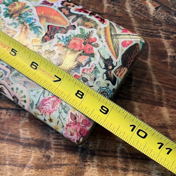 Vintage Travel Jewelry Case With Decoupaged Floral & Botanical Top - Picture 7 of 10